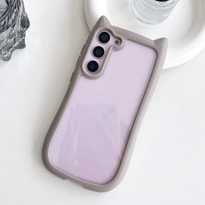 Coque pour Samsung Galaxy S25 S24 S23 Plus avec oreilles de chat 3D 9
