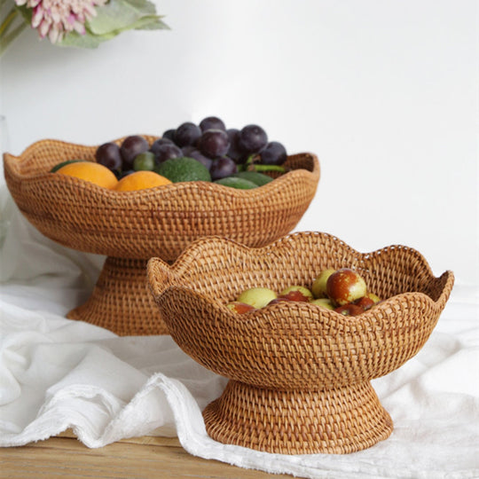 Corbeille de Fruits Artisanale en Rotin Naturel pour Rangement Décoratif 1