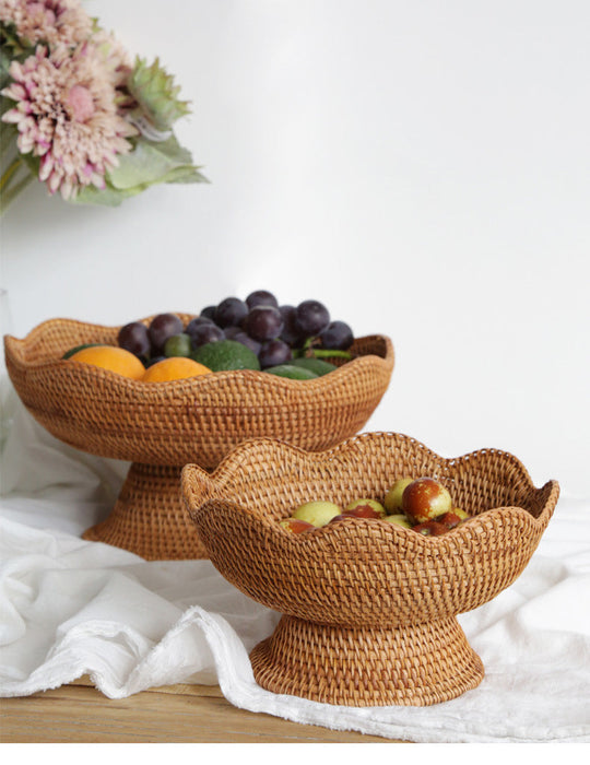 Corbeille de Fruits Artisanale en Rotin Naturel pour Rangement Décoratif 8