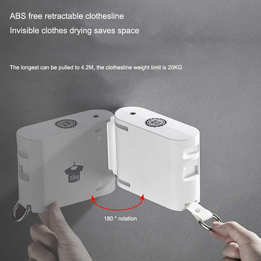 Corde à Linge Rétractable Invisible pour Intérieur et Extérieur, 4,2 m, Pratique et Compact 3