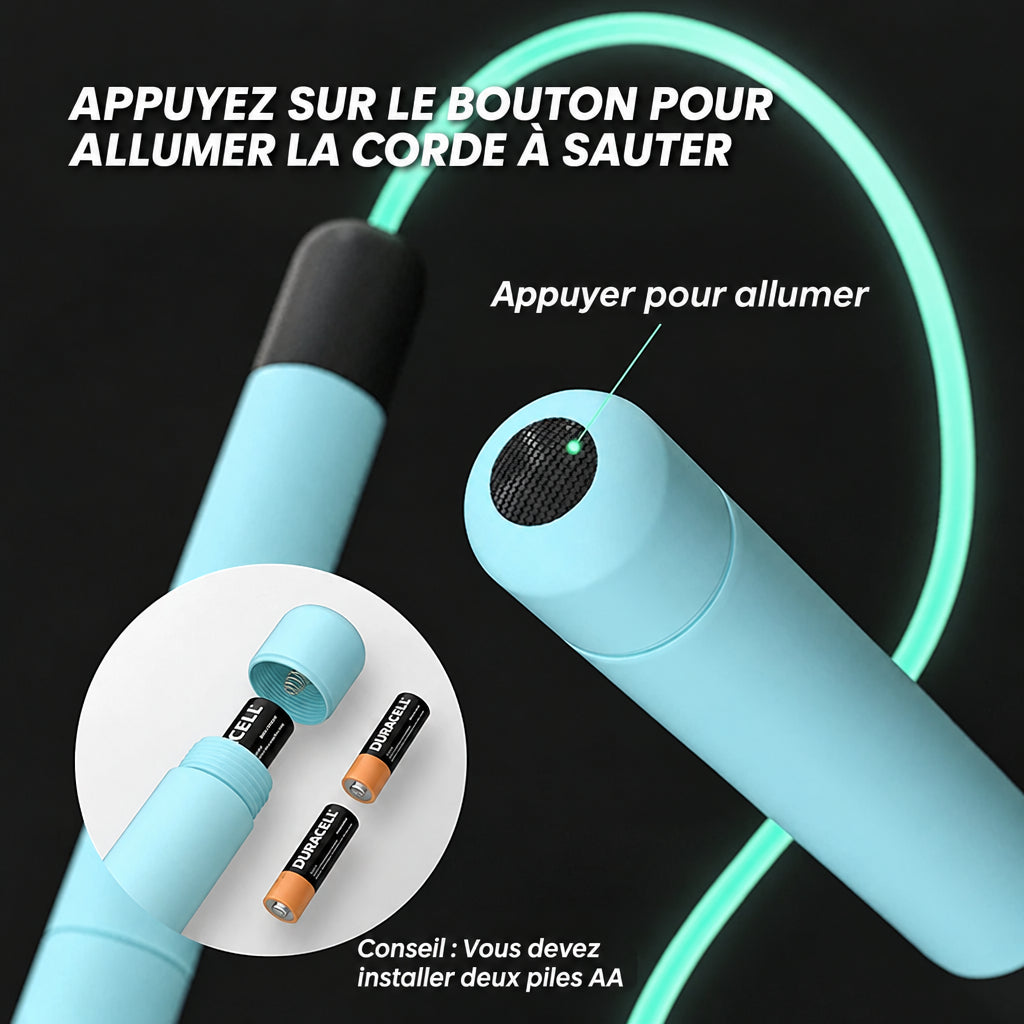 Corde à sauter lumineuse LED ajustable unisexe 2