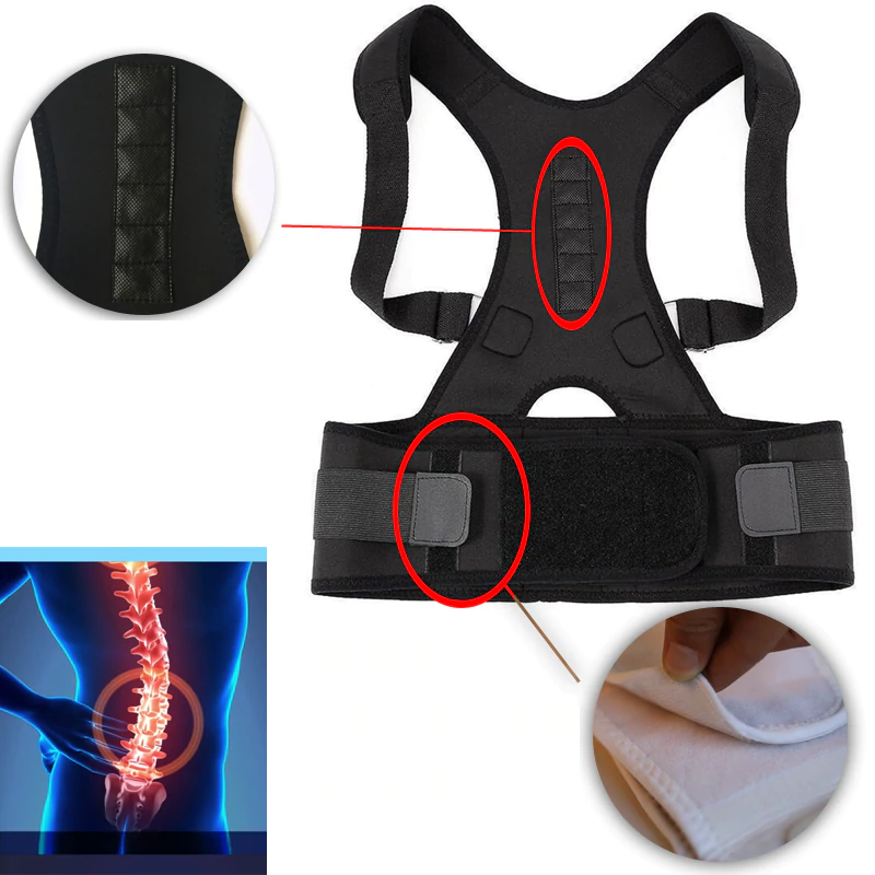 Correcteur de Posture Dos Magnétique Unisexe - Redresseur de Dos Discret et Confortable 0