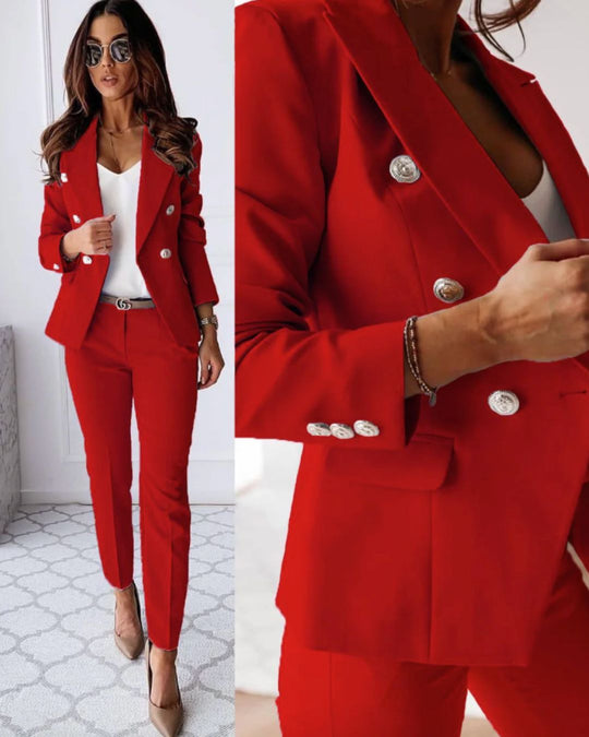 Costume Femme Double Boutonnage Ajusté 2