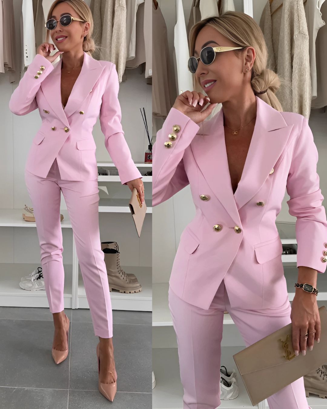 Costume Femme Double Boutonnage Ajusté 3