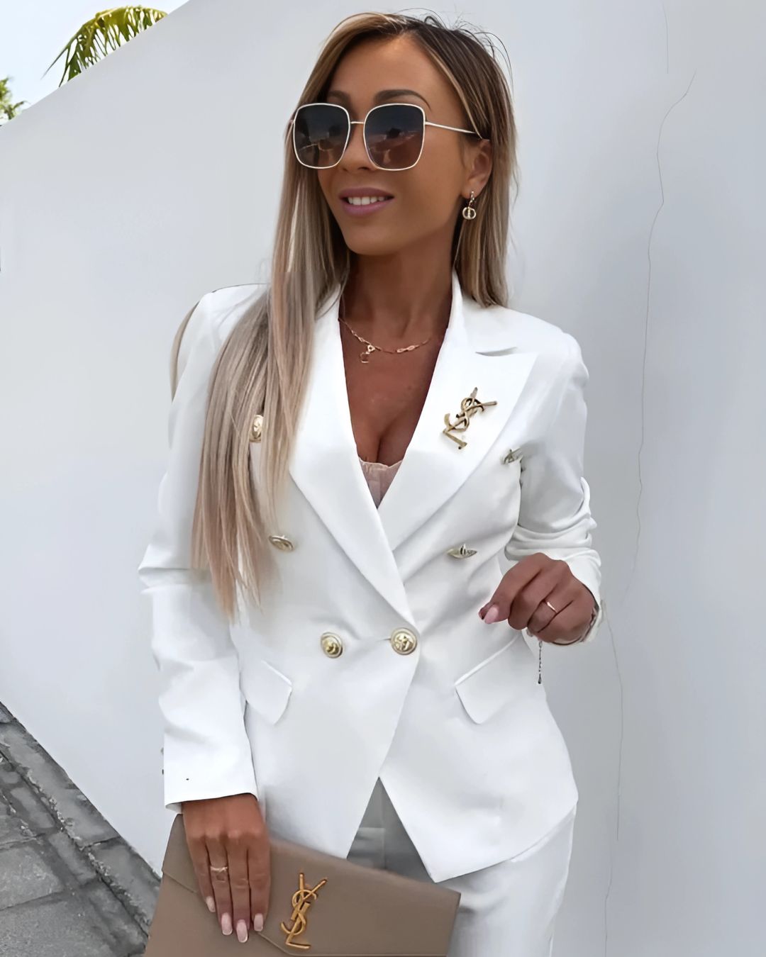 Costume Femme Double Boutonnage Ajusté 9