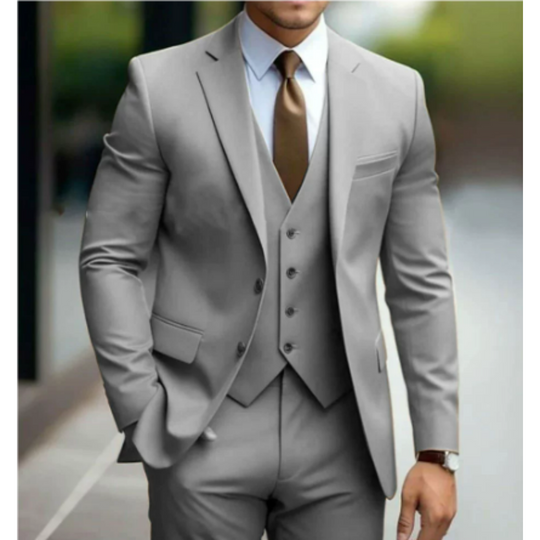Costume de mariage 3 pièces pour homme avec gilet 9