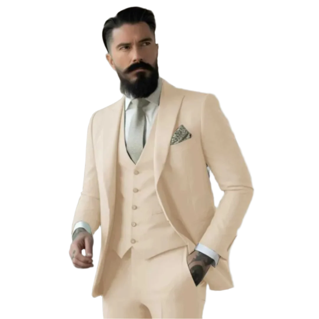 Costume pour Hommes Trois Pièces Ajusté en Laine 0