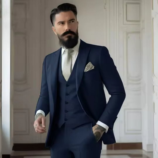 Costume pour Hommes Trois Pièces Ajusté en Laine 2