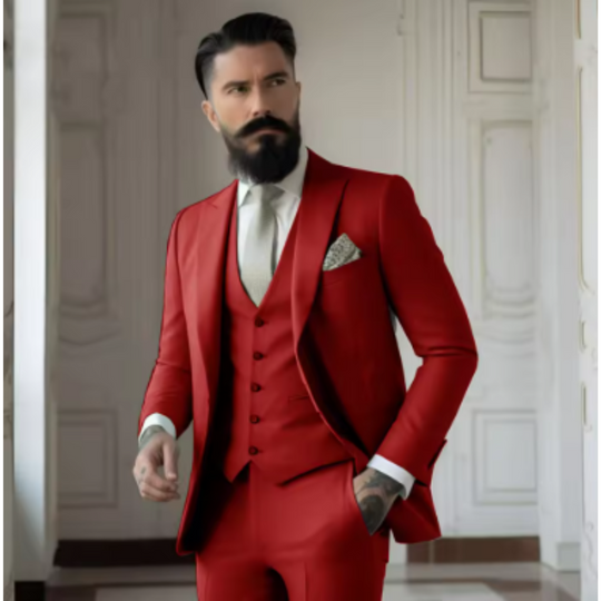 Costume pour Hommes Trois Pièces Ajusté en Laine 3