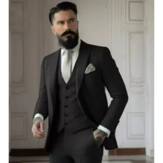 Costume pour Hommes Trois Pièces Ajusté en Laine 6