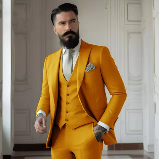 Costume pour Hommes Trois Pièces Ajusté en Laine 7
