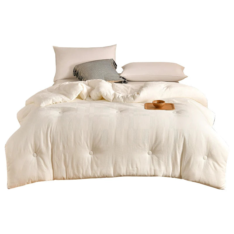 Couette en coton avec garnissage en fibres végétales polyvalente pour toutes saisons 2