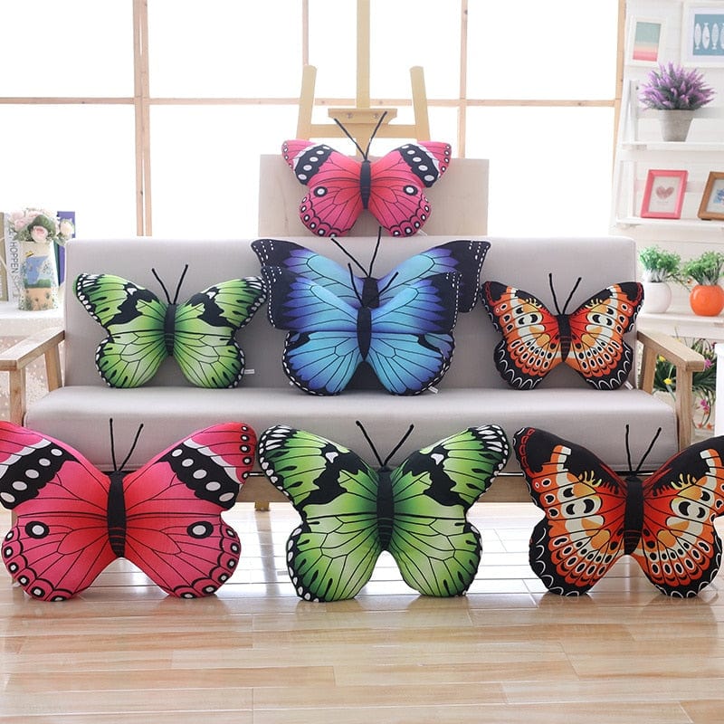 Coussin Papillon en Peluche Coloré 1