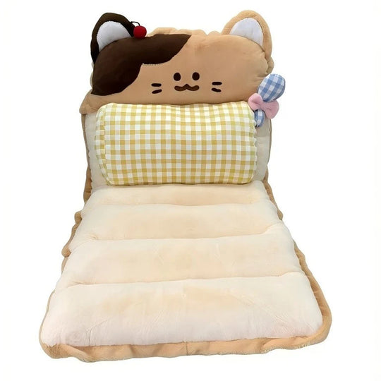 Coussin d'assise avec dossier haut et coussin lombaire amovible motif chat 4