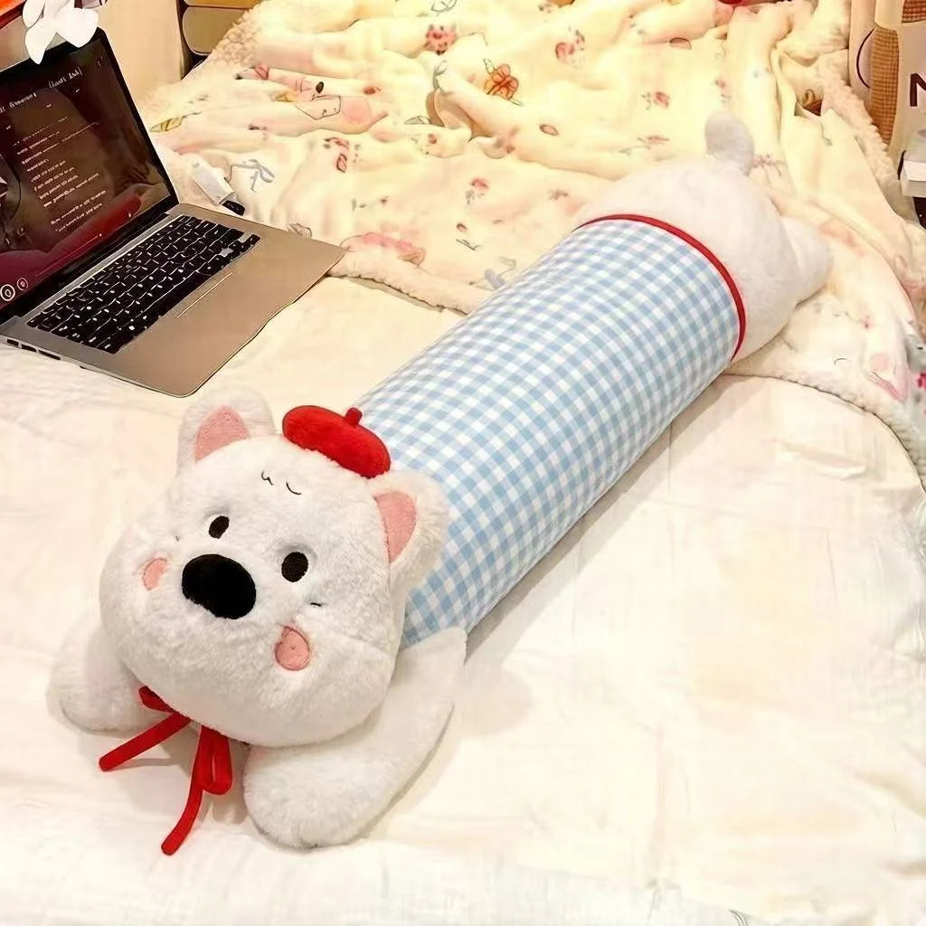 Coussin de corps surdimensionné motif chien avec partie centrale florale 1