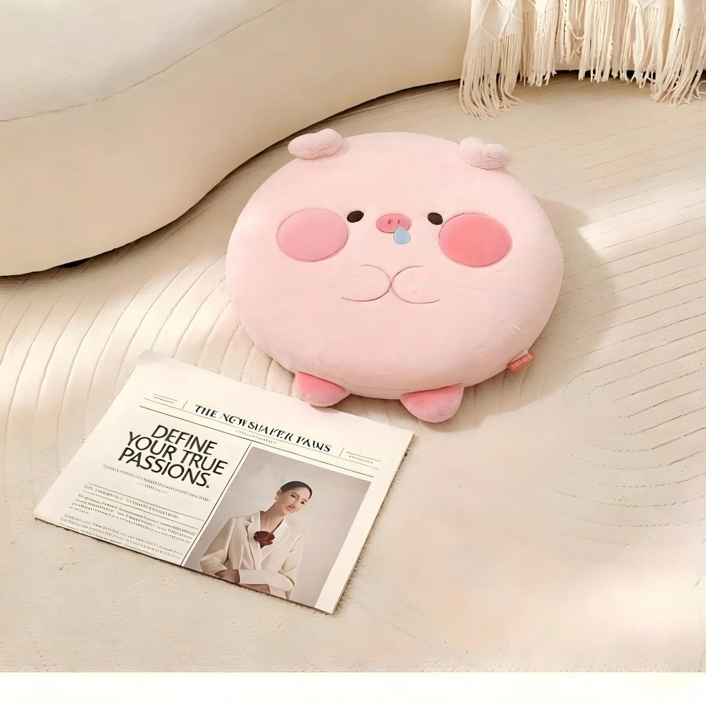 Coussin de sol rond enfant motif tête de cochon doux et confortable 0