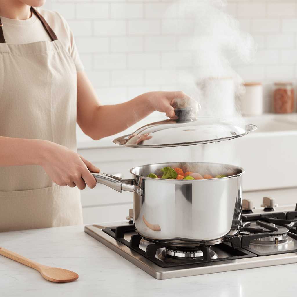 Couvercle Universel en Acier Inoxydable pour Ustensiles de Cuisine 2