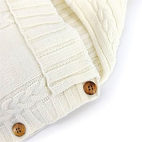 Couverture Bébé Polyvalente avec Capuche et Boutons en Bois 3