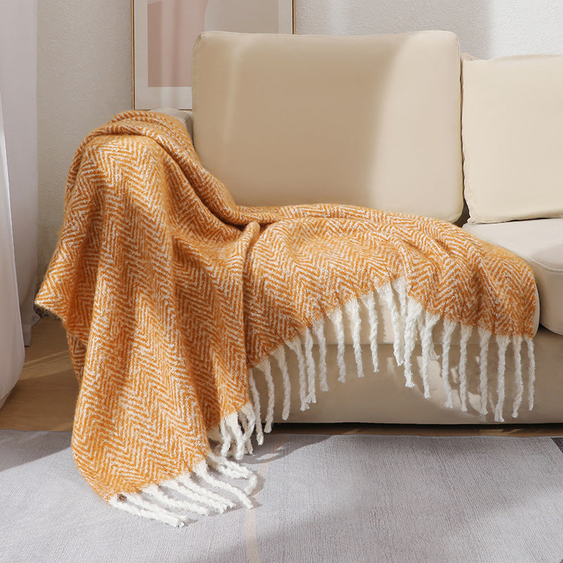 Couverture Décorative Intemporelle à Motif Chevron pour Intérieur 2
