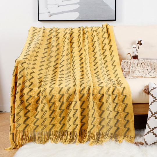 Couverture Décorative Motif Zigzag Polyvalente 3