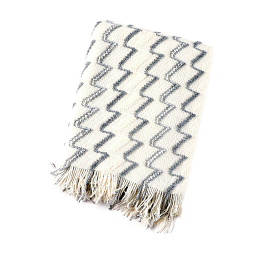 Couverture Décorative Motif Zigzag Polyvalente 6