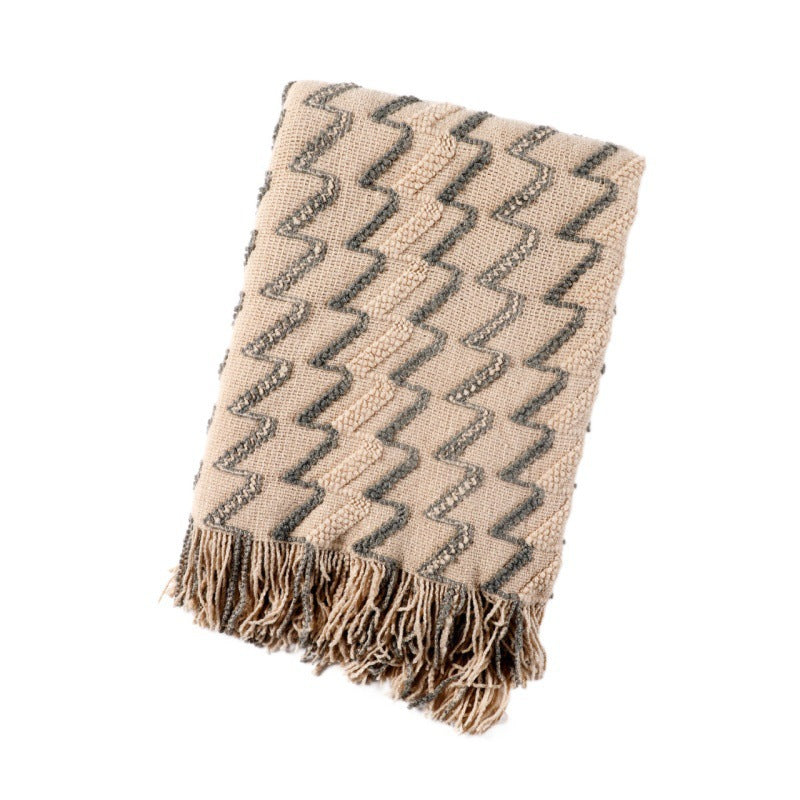 Couverture Décorative Motif Zigzag Polyvalente 7