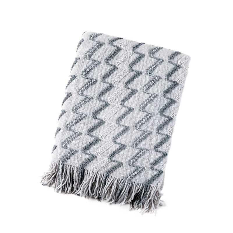 Couverture Décorative Motif Zigzag Polyvalente 9