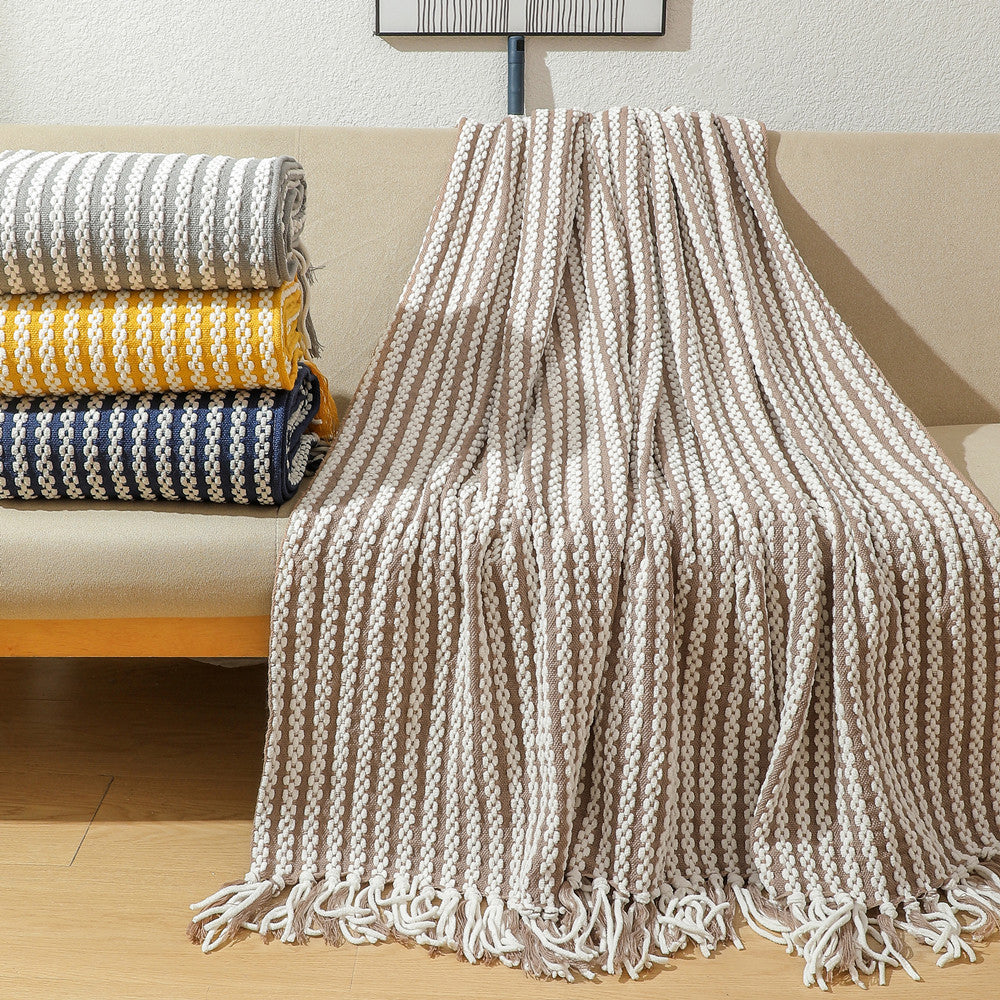 Couverture Décorative Rayée Polyvalente pour Intérieur 1