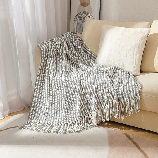 Couverture Décorative Rayée Polyvalente pour Intérieur 3