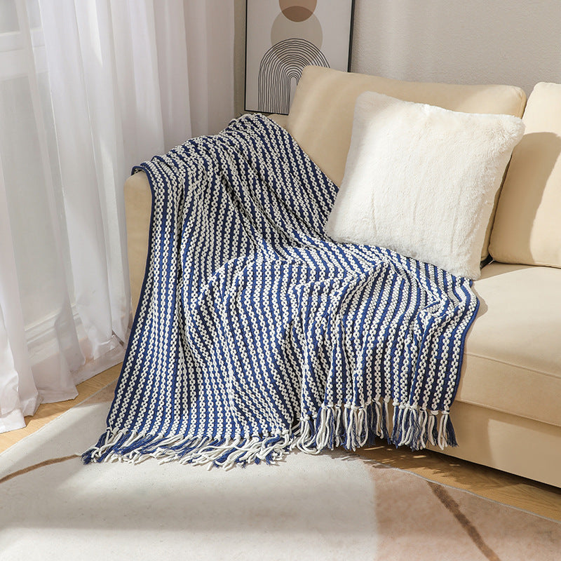 Couverture Décorative Rayée Polyvalente pour Intérieur 4