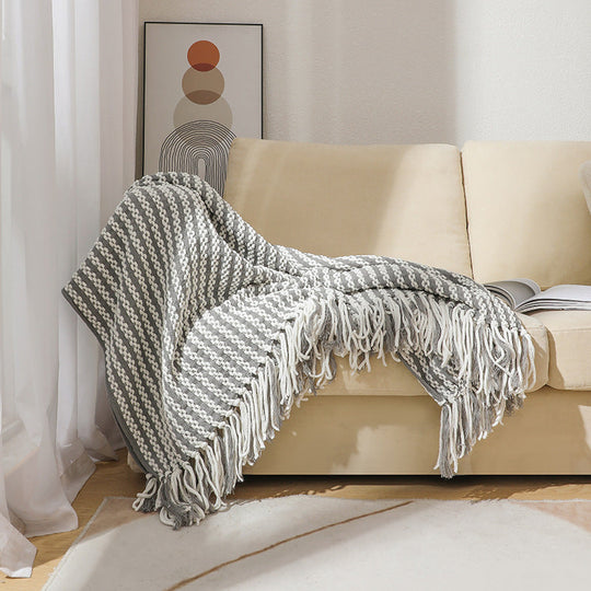 Couverture Décorative Rayée Polyvalente pour Intérieur 7