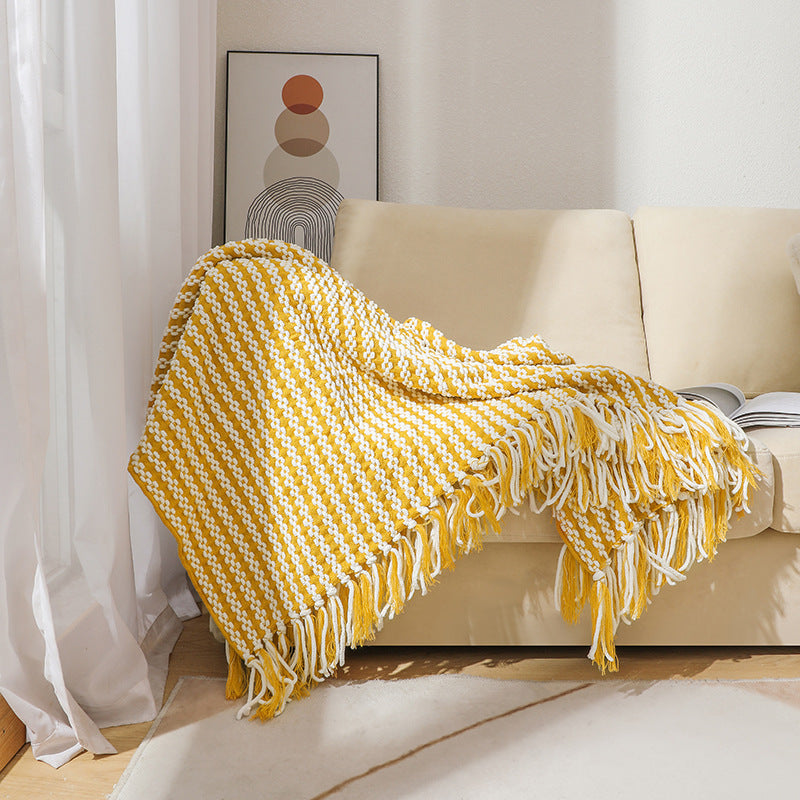 Couverture Décorative Rayée Polyvalente pour Intérieur 8
