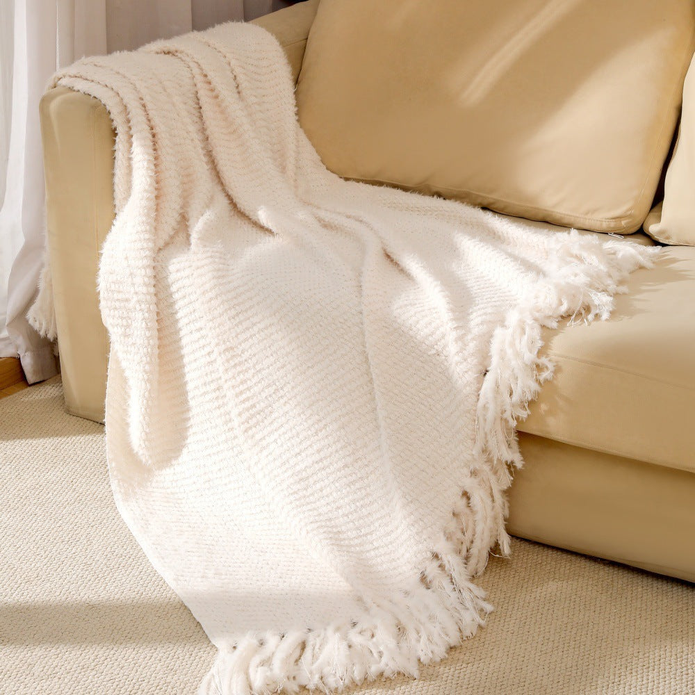 Couverture Douce et Texturée pour Femme Confort et Style 0