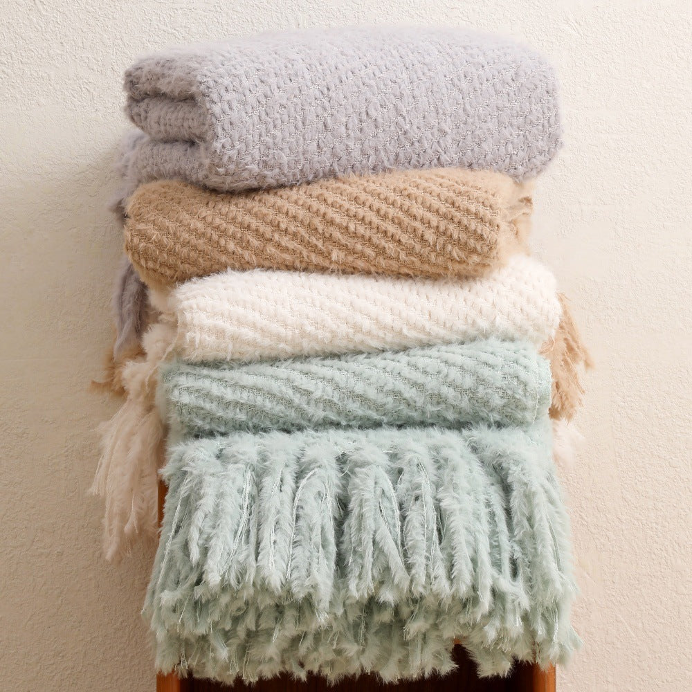 Couverture Douce et Texturée pour Femme Confort et Style 1