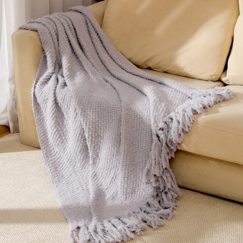 Couverture Douce et Texturée pour Femme Confort et Style 8