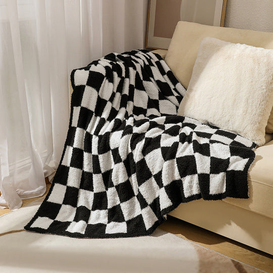 Couverture Douillette à Motif Damier Unisexe 8