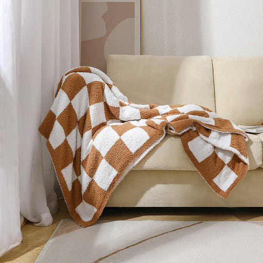 Couverture Douillette à Motif Damier Unisexe 9