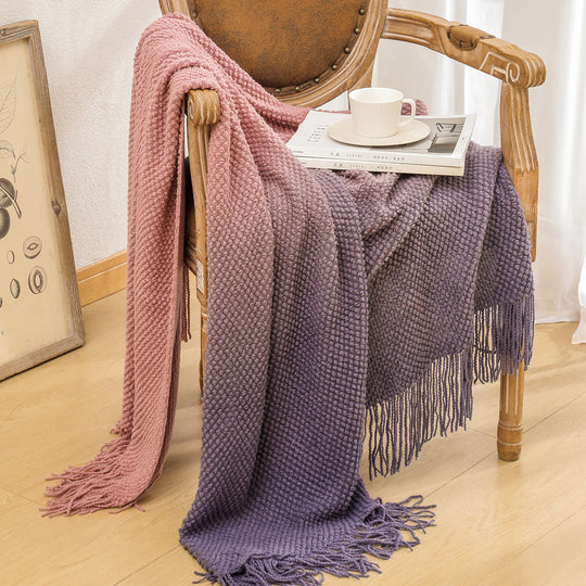 Couverture Texturée à Franges pour Femme Style Confort et Décoration 4
