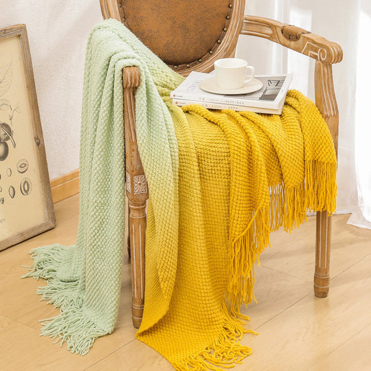 Couverture Texturée à Franges pour Femme Style Confort et Décoration 7