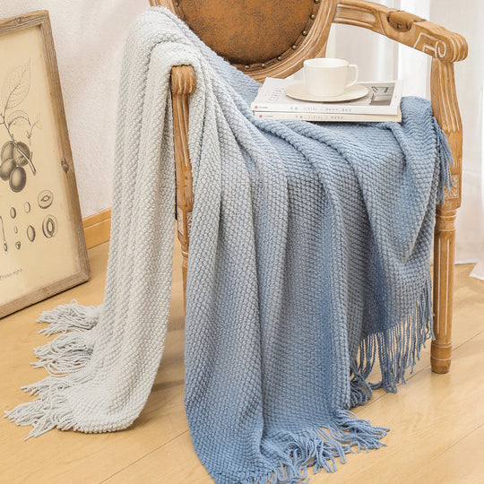 Couverture Texturée à Franges pour Femme Style Confort et Décoration 8