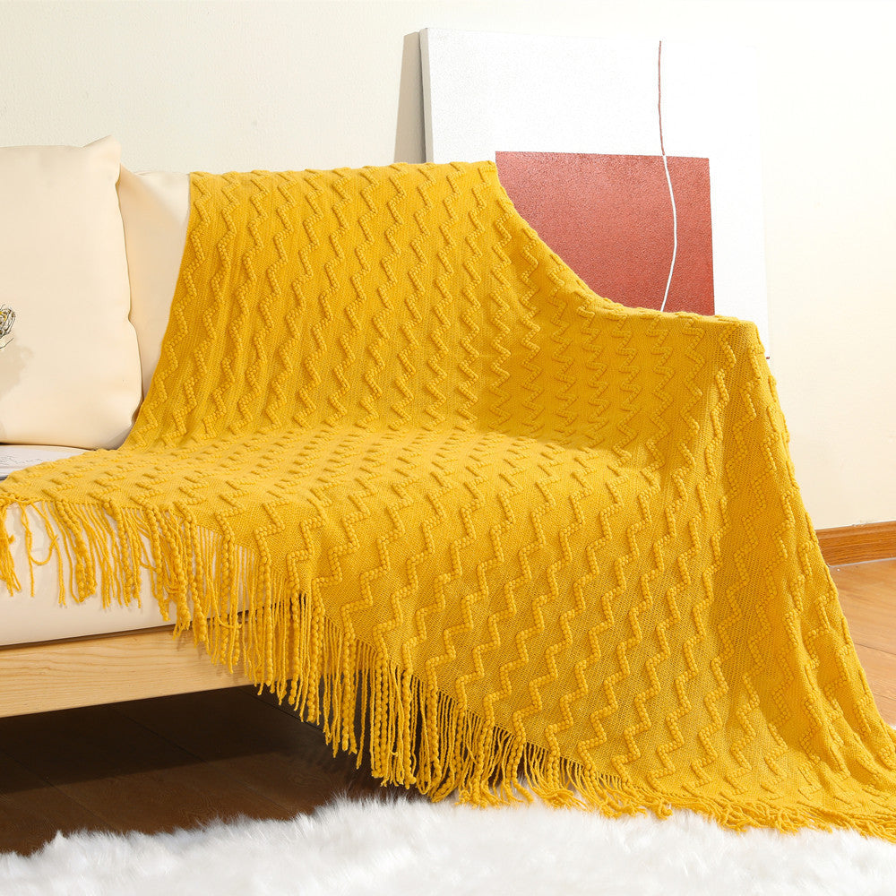 Couverture Tissée Texturée avec Franges pour Femme 3