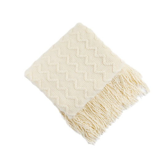 Couverture Tissée Texturée avec Franges pour Femme 5