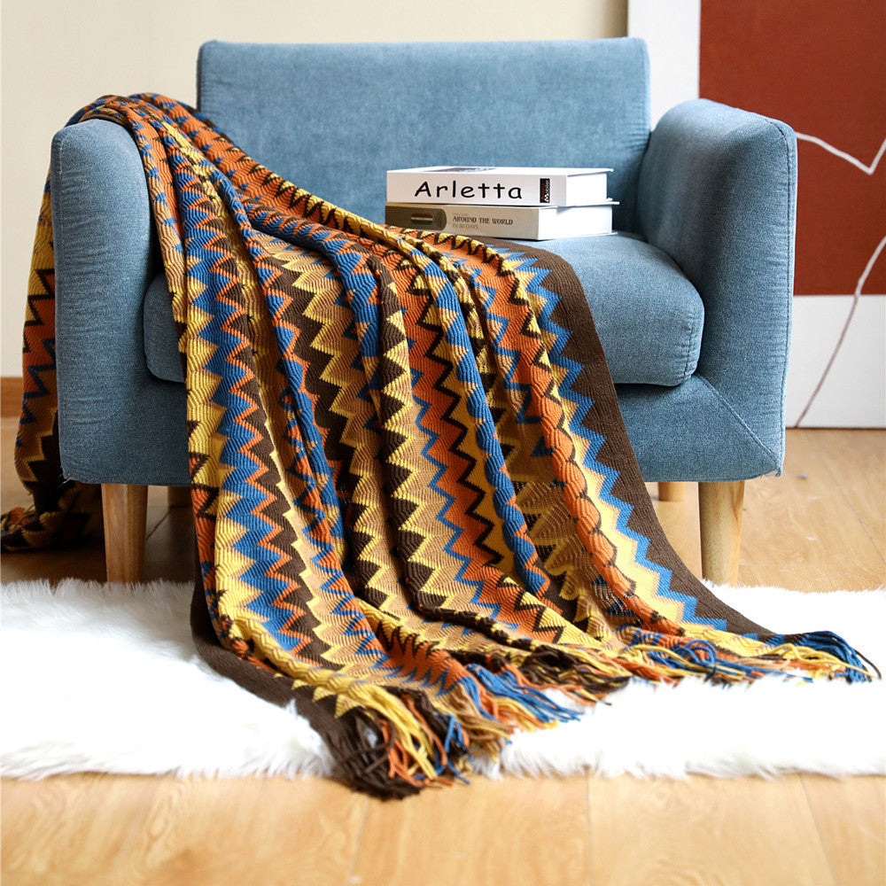 Couverture Tissée Zigzag Unisexe Style Moderne 3