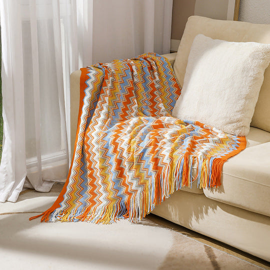 Couverture Tissée Zigzag Unisexe Style Moderne 5