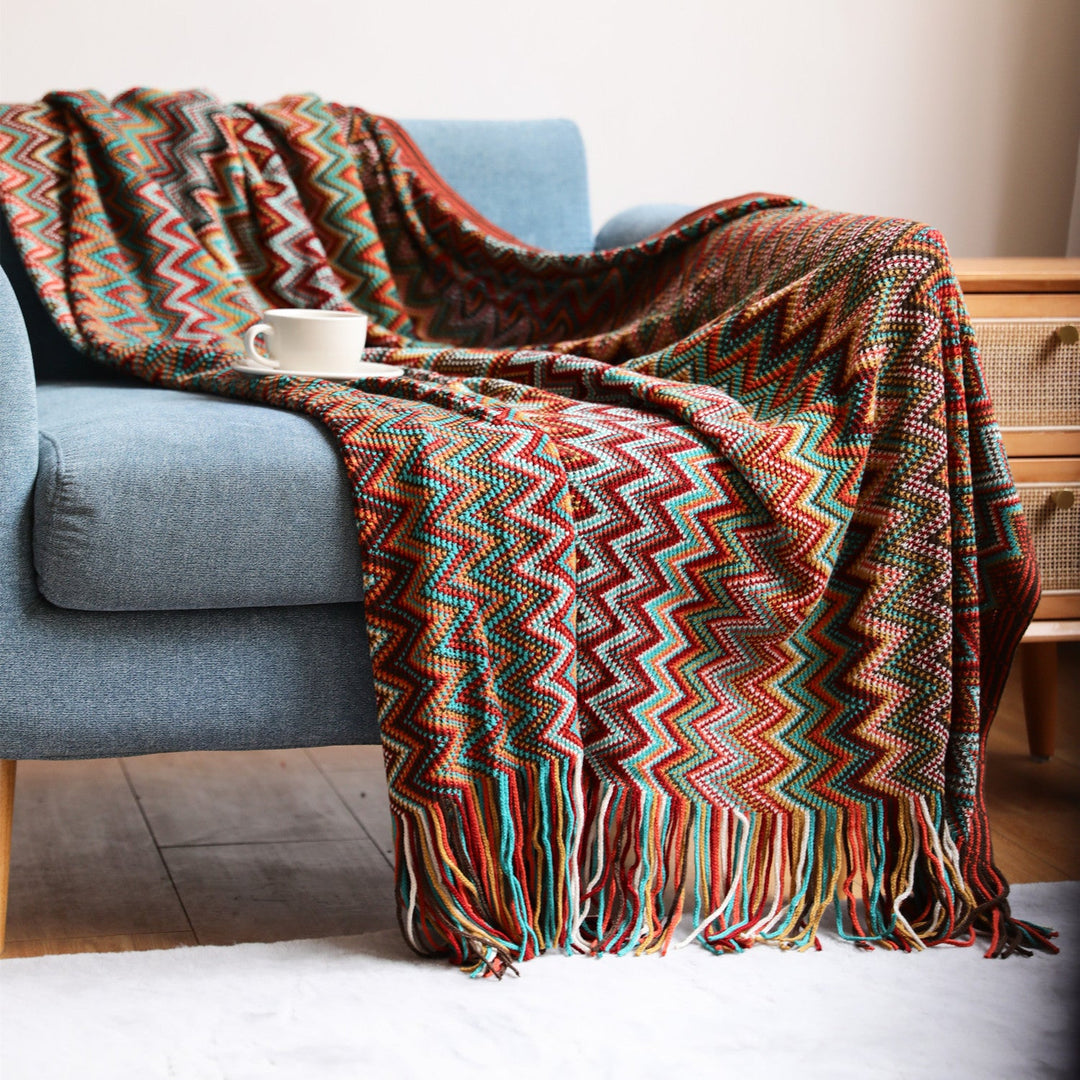 Couverture Tissée Zigzag Unisexe Style Moderne 6
