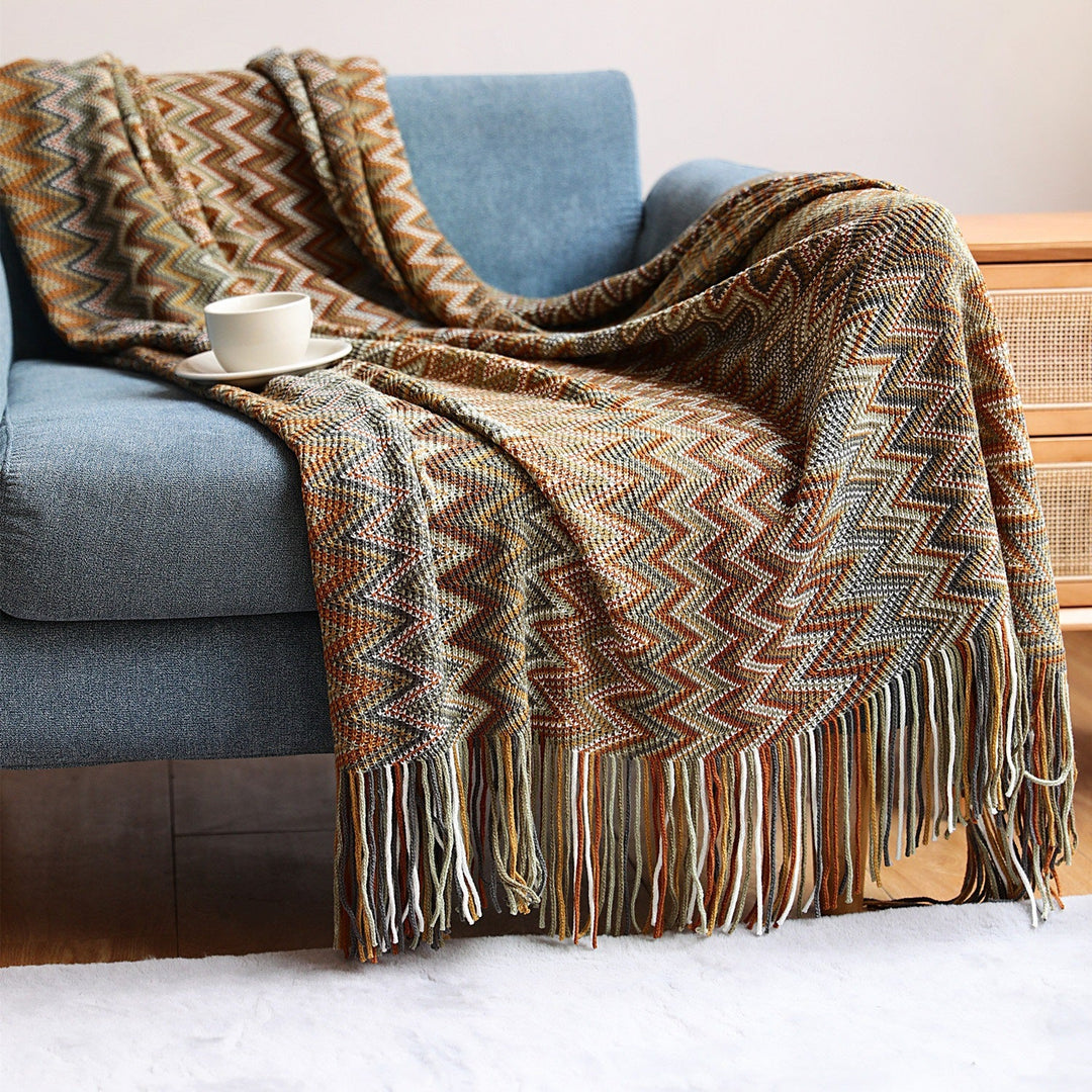 Couverture Tissée Zigzag Unisexe Style Moderne 7