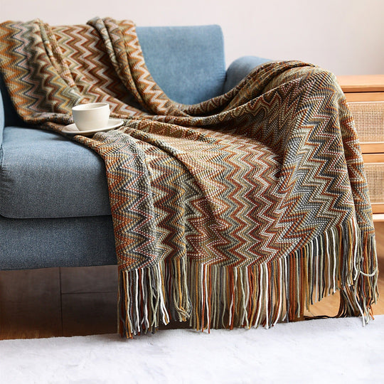 Couverture Tissée Zigzag Unisexe Style Moderne 7