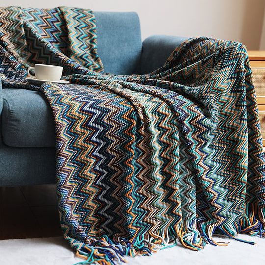 Couverture Tissée Zigzag Unisexe Style Moderne 8