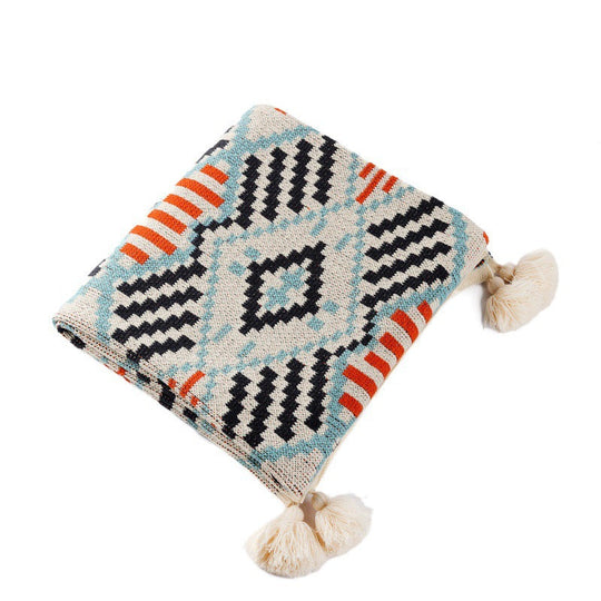 Couverture Tricotée à Motifs Aztèques pour Femme Style Bohème 4