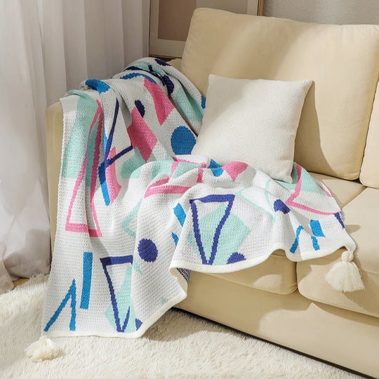 Couverture Tricotée à Motifs Aztèques pour Femme Style Bohème 5